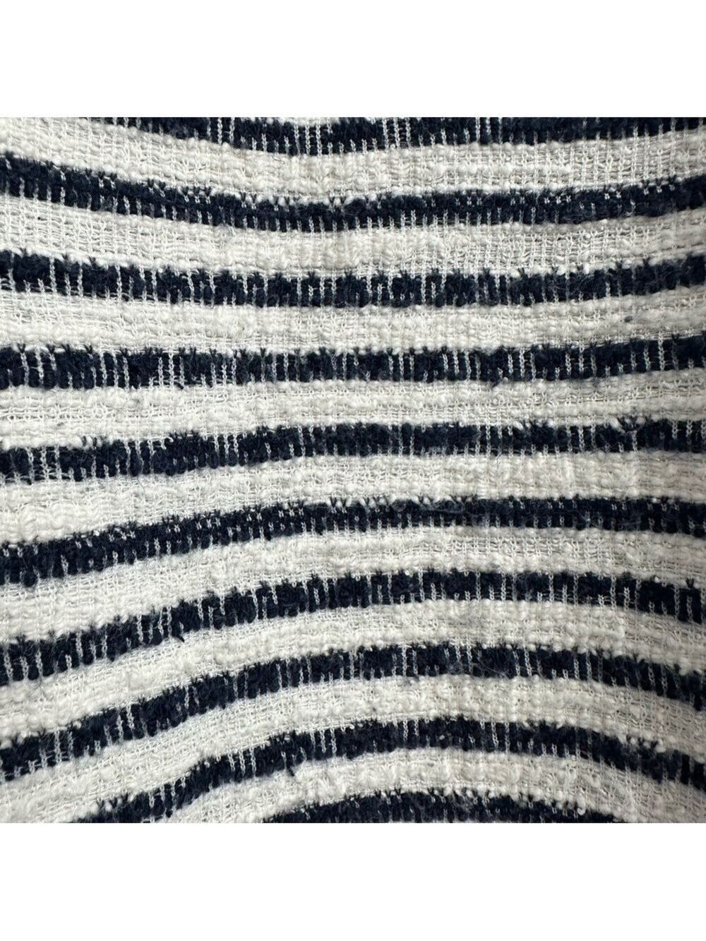 Green Envelope LA Striped Bell-Sleeve Dark Blue & White Top - Picture 6 of 8